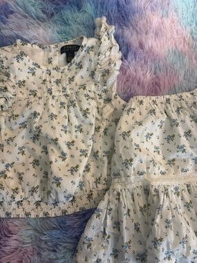 Polo by Ralph Lauren White Floral Ruffle Top & Skirt Set